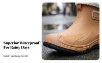 Long-Lasting Short Rain Boots Stylish Short Rubber Rain Shoes Comfortable Waterproof Booties Easy to Clean for Men, Women, Gardening, Walking, Commuting