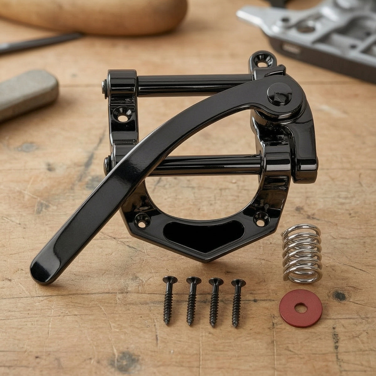 Tremolo System with Spring Glossy Guitar Bridge with Vibrato Arm Tremolo Bridge for Guitarists