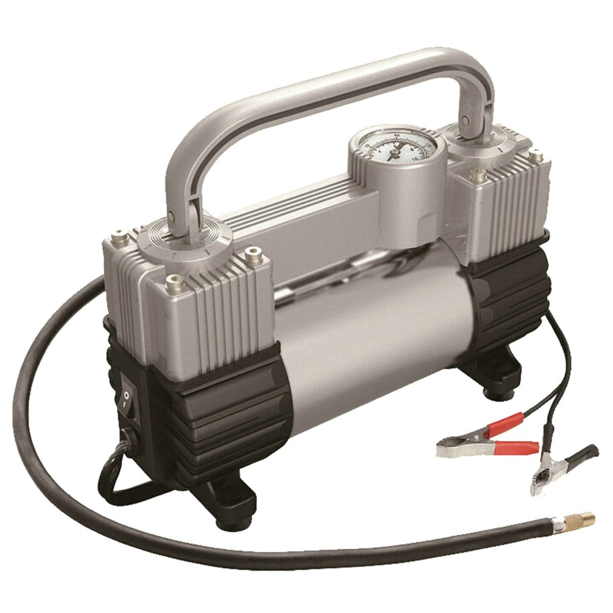 twinCylinder Air Compress Machine Compact Portable Tire Inflator with Pressure Gauge Lightweight Portable Tire Inflator for Trunk
