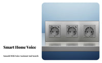 Home Automation Network Built-in Mobile App Control Intelligent Wall Outlet Timing Function Two-Outlet Plug Outlet for Homeowners, Hobbyists