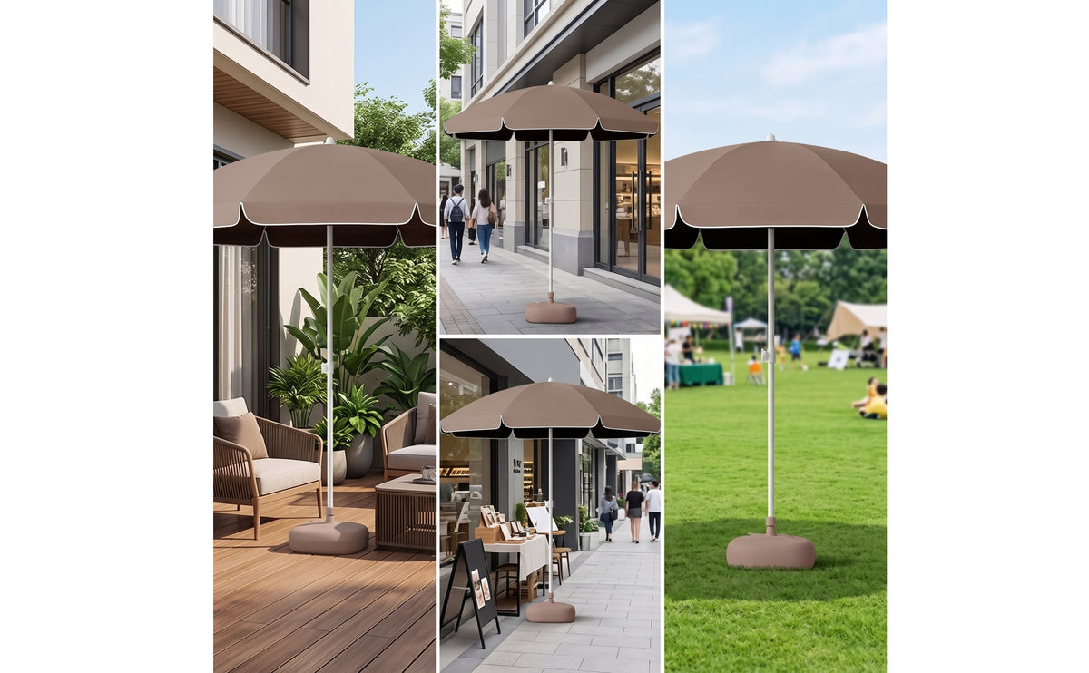 Straight-Pole Umbrella with Ground Spike Freestanding Patio Umbrella Lightweight Sunshade Sturdy for Homeowners