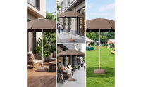 Straight-Pole Umbrella with Ground Spike Freestanding Patio Umbrella Lightweight Sunshade Sturdy for Homeowners