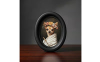 Black Finish Oval Picture Frame Ornate Vintage Oval Frame Tabletop Display
