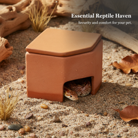 Reptile Ceramic Humidifying Hideaway Cave for Leopard Gecko Snake Spider