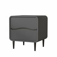 Modern Design Fluted Drawer Nightstand Sturdy Construction Wavy Front Cabinet Rounded Corners Bedside Table Ample Storage for Design Enthusiasts, Apartment Dwellers, Homeowners, Hallway, Home Office