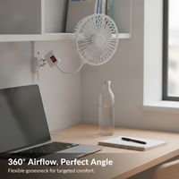 USB Mini Desk Fan with Flexible Gooseneck and Safety Cover, Quiet Operation for Home, Office, Dorm