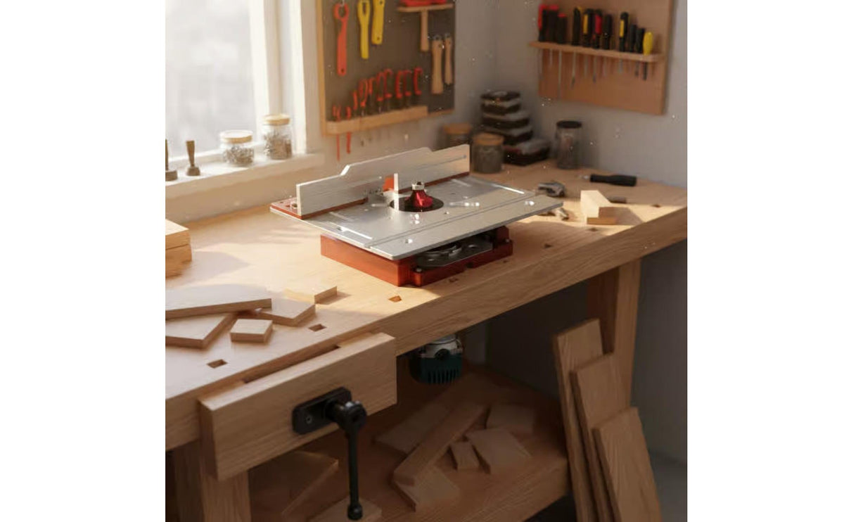 Laser Engraved Scale Multifunction Router Worktable Multi-Functional Router Table Insert Plate Wear-Resistant Trimmer Flip Board Miter Gauge Included for Woodworkers