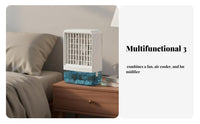 Multi-Function Air Chiller Humidifier Quiet Mini Water Cooling Fan Adjustable Ventilation Stream Portable Air Chiller for Office, Bedroom, Dorm Room