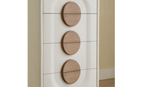 Chest of Drawers Rounded Floor Cabinet with Drawers Modern Storage Cabinet for Living Room, Entryway, Hallway