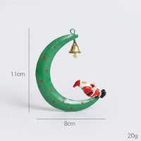 Metal Easter and Christmas Ornament Design Christmas Tree Hanging Decoration Festive Design Snowman Santa Elk Ornament for Homeowners, Stairs, 4.33 x 3.15 x 1.18 Inches