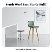 Footrest Included rotating Bar Stool with Backrest Stable Base Counter Chair Modern Design Seating Furniture Easy to Clean for Homeowners, Guests, Business Owners, Cafe, Front Desk, Bistro, Kitchen Island