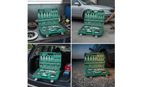 Mechanics Tool Set Organized Socket and Ratchet Set Portable Mechanics Kit for Vehicle Proprietors, Home Handymen, Garage, Home Workshop