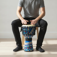 Hand Drum with Carrying Bag Handcrafted African Drum Padded Bag with Shoulder Straps for Beginners, Students, Music Lessons
