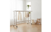 Three-Rod Dehumidifying Rack with Shoe Rack Foldable Stand Heavy Duty Furniture for Families, Laundry Room, Balcony, Patio