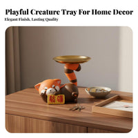 Red Panda Key Tray Cute Design Entryway Trinket Holder Creature Figurine Storage Dish Good for Gifting Cartoon Creature Statue