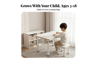 Multi-Age Use Height-Adjustable kids' Desk Ergonomic Design Height-Adjustable School Desk Set Rounded Corners children's Furniture Easy to Assemble for Students, Toddlers, Parents, Study Room, Homeschooling, Bedroom, Playroom