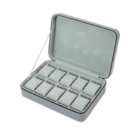 10-Slot Watch Storage Case Zippered Watch Travel Case Portable Compact for Travelers, Business Trips