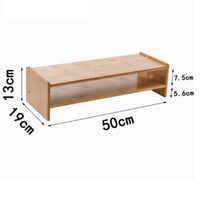 Bamboo Display Riser Bamboo Display Stand Stylish Desk Riser with Keyboard Storage for Students
