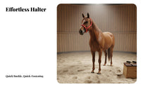 Horse Lead Halter Rust-Resistant Hardware Adjustable Nylon Horse Halter Reinforced Stitching Anti-Rubbing Design for Leading