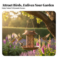Solar Powered Bird Feeder Automatic activation/Off Hanging Solar Bird Feeder Metal Hollow-out Garden Lantern for Gardeners, Yard, Patio, Balcony