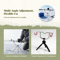 Ice Fishing Rod Holder, Foldable Stainless Steel, Adjustable