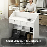 Compact Design Small Currency Ier Desk Sturdy Construction Retail Checkout Counter Easy to Clean Small Currency Ier Table Scratch Resistant for Receptionists, Business Owners, Office Reception, Boutique, Medical Office, Restaurant