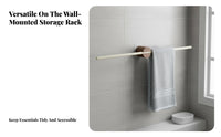Punchwithout Drilling Installation Single Towel Bar Multi-Purpose Single Rod Wall Bar Space Saving Bathroom Hardware Modern Design for Renters, Homeowners, Kitchen, Entryway, Closet