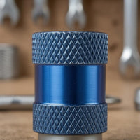 Blue Anodized Drill to Screwdriver Adapter Knurled Grip Male Thread to Hex Shank Adapter Metal Threaded Connector Compact