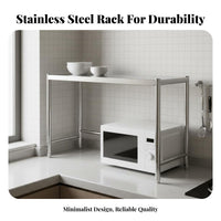 Stainless Steel Kitchen Rack Multipurpose Microwave Oven Rack Easy to Clean Multi-Layer Storage Shelf for Students, Adults, Restaurant, Pantry, Garage