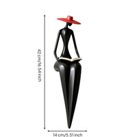 Reading Woman Figurine Resin Abstract Woman Sculpture Reader Figurine Minimalist Decor Modern for Book Lovers, Bookshelf
