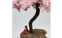 Miniature Cherry Blossom Tree Model Freestanding Flowering Cherry Tree Miniature Realistic Display Decor for Micro-Landscape