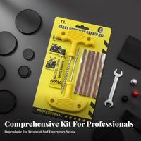 Universal Fit Tire Plug Insertion Set Portable Tire Puncture Plug Set Easy to Use Vehicle Repair Equipment Heavy Duty for Car Owners, Motorcycle Riders, DIY Enthusiasts, Roadside Emergency, Garage, Away from Paved Surfaces-Pavement Adventures