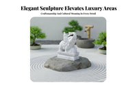 2 Pieces White Marble Elephant Statue Securing Symbol Feng Shui Elephant Pair Traditional Design House Decoration for Housewarming, Tabletop Display