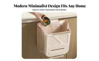 Foldable Hanging Trash Can Space-Saving Foldable Kitchen Garbage Can Cabinet Door Waste Bin Easy to Install for Bathroom, Car