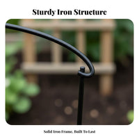 Curved Plant Support Frame Wrought Iron Flower Support Frame Anti-Tipping Half Round Plant Stake for Potted Plants, Outdoor, Balcony
