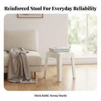 Strong Load-Bearing Stackable Low Stool Sturdy Construction Stackable Padded Stool Non-Slip Feet Small Bench Rounded Corners for Homeowners, Business Owners, Living Room, Bedroom, Entryway, Bathroom
