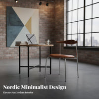 Nordic Design Arched Back Chair Modern Minimalist Indoor Furniture Comfortable Cushion Accent Dining Seat Ergonomic Backrest for Interior Decorators, Business Owners, Meeting Room, Bedroom, Entryway, Reading Nook