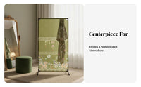 Movable Pleated Panel Partition Chinese Traditional Design Room Divider Vintage Aesthetic Folding Screen Portable for Apartment Dwellers, Home Decorators, Renters, Bedroom, Entryway, Tea House, Office