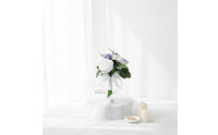 Everlasting Silk Blossom Arrangement Photo Prop Ivory Blossom Arrangement Soft Ribbon Bow Home Decoration Realistic Look for Brides, Photography, Party