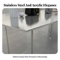Stainless Steel Surface Display Table Minimalist Design Modern Boutique Island Table Spacious Surface Store Furniture for Visual Merchandisers