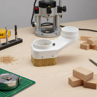 Quick Release Brush Seal Dust Hood Double Duct CNC Router Dust Cover Wear Resistant Nylon CNC Vacuum Brush Multi-Process for Woodworkers, Wood Cutting, Engraving, Workshop