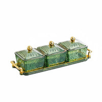 Relish Tray with Individual Containers Easy Carry Handles for Entertaining