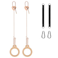 Wooden Exercise Handles with Rope Secure Hold Fitness Equipment Wear-Resistant for Families, Home Gym, Doorway
