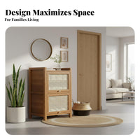 Tall Narrow Footwear Organizer Space Saving Narrow Shoe Organizer Multifunctional Entryway Storage Cabinet with Doors for Homeowners, Hallway