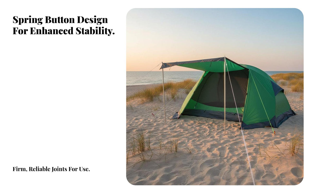2 Pieces Tent Vestibule Pole Lightweight Aluminum Canopy Support Rod Rust-Resistant Adjustable Tarp Pole for Hikers, Campers, Backpacking, Beach