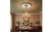 Ceiling Lamp Panel PU Round Ceiling Panel Light Fixture Trim White Chandelier Medallion Smooth Surface