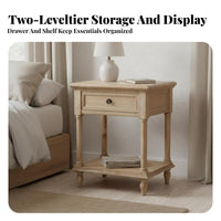 two-levellevel Bedside Table Vintage design 2-Tier Small Table Farmhouse Aesthetic