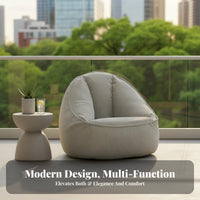 Soft and Comfortable Convertible Foam Beanbag Skin-Friendly Textile Structured Lounger Ergonomic Design Floor Sofa High Back Support for Adults, Students, Bedroom, Balcony, Living Room, Lounging