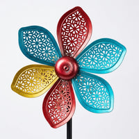 Wind Spinner for Outdoor Garden Decoration, Metal Windmill with 360 Degree Rotating Feature, Iron Construction Yard Ornament for Landscaping