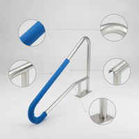 Swimming Pool Handrail Stainless Steel Pool Handrail with Grip Sleeve Non-Slip for Homeowners, Spa